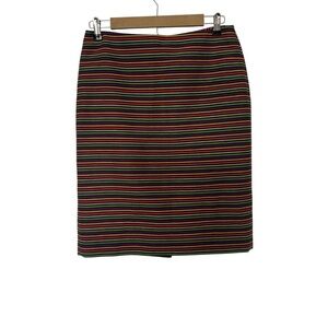 Talbots A-Line  Multi-Color Stripe Career Lining Preppy Skirt 6